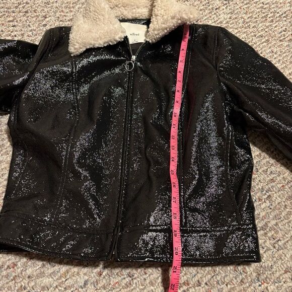 Aritzia Wilfred Tempest Jacket Sherpa Collar Black- Size Medium - Picture 13 of 13